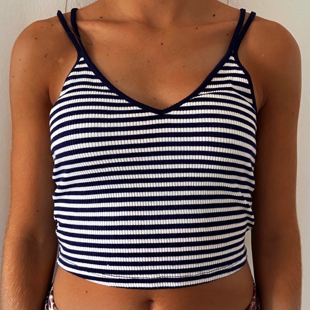 Striped crop top.